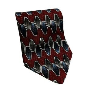 Albert Nipon Burgundy Navy Tie Silk Necktie 4 Inch Wide 58 Long